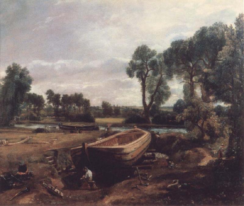 John Constable Boat-building near Flatford Mill